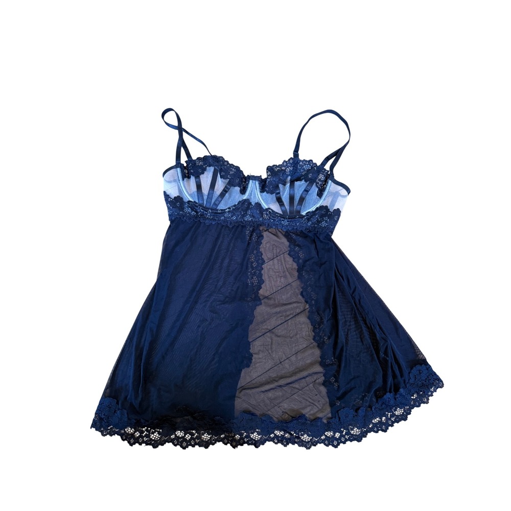 Oh La La Cheri black and white lace chrmise slip lingerie